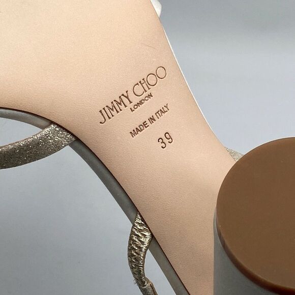 Jimmy Choo Plum Satin & Glitter Slingback Sandals size 39 - Picture 12 of 12